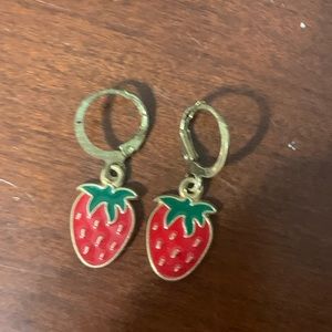 strawberry hoop earrings